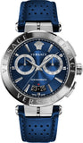 Buy Shop Versace Aion Chronograph Blue Dial Blue Leather Strap Watch for Men - VE1D01220 USA Online