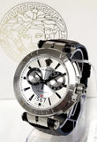 Buy Shop Versace Aion Chronograph White Dial Brown Leather Strap Watch for Men - VBR010017 USA Online