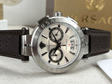 Buy Shop Versace Aion Chronograph White Dial Brown Leather Strap Watch for Men - VBR010017 USA Online