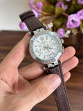 Buy Shop Versace Aion Chronograph White Dial Brown Leather Strap Watch for Men - VBR010017 USA Online