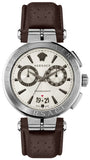 Buy Shop Versace Aion Chronograph White Dial Brown Leather Strap Watch for Men - VBR010017 USA Online