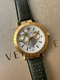 Buy Shop Versace Aion Chronograph White Dial Green Leather Strap Watch for Men - VBR020017 USA Online