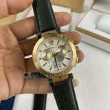 Buy Shop Versace Aion Chronograph White Dial Green Leather Strap Watch for Men - VBR020017 USA Online