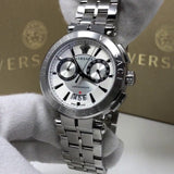 Buy Shop Versace Aion Chronograph White Dial Silver Steel Strap Watch for Men - VBR040017 USA Online