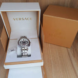 Buy Shop Versace Aion Chronograph White Dial Silver Steel Strap Watch for Men - VBR040017 USA Online