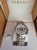 Buy Shop Versace Aion Chronograph White Dial Silver Steel Strap Watch for Men - VBR040017 USA Online