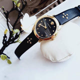 Buy Shop Versace Audrey Quartz Black Dial Black Leather Strap Watch for Women - VELR00319 USA Online