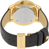 Buy Shop Versace Audrey Quartz Black Dial Black Leather Strap Watch for Women - VELR00319 USA Online