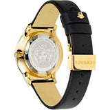 Buy Shop Versace Audrey Quartz Black Dial Black Leather Strap Watch for Women - VELR00319 USA Online