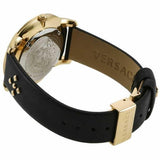 Buy Shop Versace Audrey Quartz Black Dial Black Leather Strap Watch for Women - VELR00319 USA Online