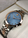 Buy Shop Versace Audrey Quartz Blue Dial Two Tone Steel Strap Watch for Women - VELR00619 USA Online