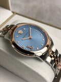 Buy Shop Versace Audrey Quartz Blue Dial Two Tone Steel Strap Watch for Women - VELR00619 USA Online