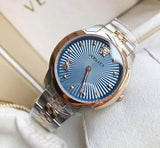 Buy Shop Versace Audrey Quartz Blue Dial Two Tone Steel Strap Watch for Women - VELR00619 USA Online