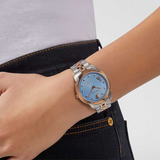 Buy Shop Versace Audrey Quartz Blue Dial Two Tone Steel Strap Watch for Women - VELR00619 USA Online