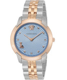 Buy Shop Versace Audrey Quartz Blue Dial Two Tone Steel Strap Watch for Women - VELR00619 USA Online