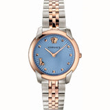Buy Shop Versace Audrey Quartz Blue Dial Two Tone Steel Strap Watch for Women - VELR00619 USA Online