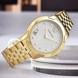 Buy Shop Versace Audrey Quartz Grey Dial Gold Steel Strap Watch for Women - VELR00719 USA Online
