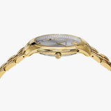Buy Shop Versace Audrey Quartz Grey Dial Gold Steel Strap Watch for Women - VELR00719 USA Online