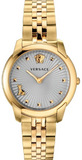 Buy Shop Versace Audrey Quartz Grey Dial Gold Steel Strap Watch for Women - VELR00719 USA Online