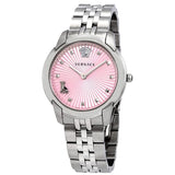 Buy Shop Versace Audrey Quartz Pink Dial Silver Steel Strap Watch for Women - VELR00419 USA Online