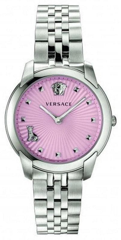 Buy Shop Versace Audrey Quartz Pink Dial Silver Steel Strap Watch for Women - VELR00419 USA Online