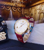 Buy Shop Versace Audrey Quartz Silver Dial Red Leather Strap Watch for Women - VELR00219 USA Online