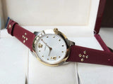 Buy Shop Versace Audrey Quartz Silver Dial Red Leather Strap Watch for Women - VELR00219 USA Online