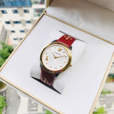 Buy Shop Versace Audrey Quartz Silver Dial Red Leather Strap Watch for Women - VELR00219 USA Online