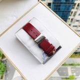 Buy Shop Versace Audrey Quartz Silver Dial Red Leather Strap Watch for Women - VELR00219 USA Online