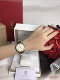 Buy Shop Versace Audrey Quartz Silver Dial Red Leather Strap Watch for Women - VELR00219 USA Online