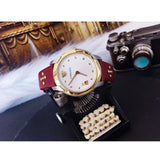 Buy Shop Versace Audrey Quartz Silver Dial Red Leather Strap Watch for Women - VELR00219 USA Online