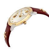 Buy Shop Versace Audrey Quartz Silver Dial Red Leather Strap Watch for Women - VELR00219 USA Online