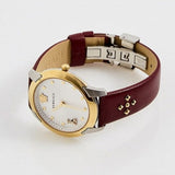 Buy Shop Versace Audrey Quartz Silver Dial Red Leather Strap Watch for Women - VELR00219 USA Online
