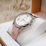 Buy Shop Versace Audrey Quartz White Dial Pink Leather Strap Watch for Women - VELR00119 USA Online