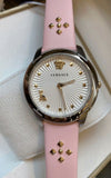 Buy Shop Versace Audrey Quartz White Dial Pink Leather Strap Watch for Women - VELR00119 USA Online