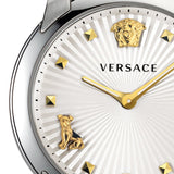 Buy Shop Versace Audrey Quartz White Dial Pink Leather Strap Watch for Women - VELR00119 USA Online
