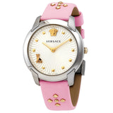 Buy Shop Versace Audrey Quartz White Dial Pink Leather Strap Watch for Women - VELR00119 USA Online