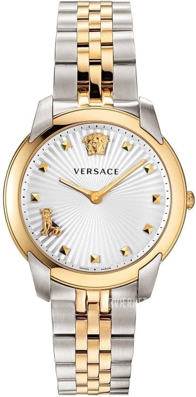 Buy Shop Versace Audrey Quartz White Dial Two Tone Steel Strap Watch for Women - VELR00519 USA Online
