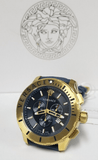 Buy Shop Versace Casual Chronograph Black Dial Black Leather Strap Watch for Men - VERG003-18 USA Online