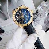 Buy Shop Versace Casual Chronograph Black Dial Black Leather Strap Watch for Men - VERG003-18 USA Online