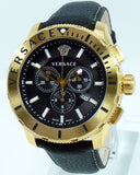 Buy Shop Versace Casual Chronograph Black Dial Black Leather Strap Watch for Men - VERG003-18 USA Online