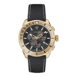 Buy Shop Versace Casual Chronograph Black Dial Black Leather Strap Watch for Men - VERG003-18 USA Online