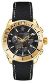 Buy Shop Versace Casual Chronograph Black Dial Black Leather Strap Watch for Men - VERG003-18 USA Online