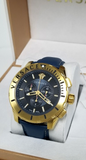Buy Shop Versace Casual Chronograph Blue Dial Blue Leather Strap Watch for Men - VERG004-18 USA Online