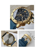 Buy Shop Versace Casual Chronograph Blue Dial Blue Leather Strap Watch for Men - VERG004-18 USA Online