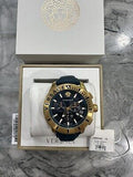 Buy Shop Versace Casual Chronograph Blue Dial Blue Leather Strap Watch for Men - VERG004-18 USA Online