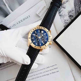 Buy Shop Versace Casual Chronograph Blue Dial Blue Leather Strap Watch for Men - VERG004-18 USA Online