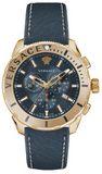 Buy Shop Versace Casual Chronograph Blue Dial Blue Leather Strap Watch for Men - VERG004-18 USA Online