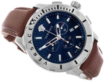 Buy Shop Versace Casual Chronograph Blue Dial Brown Leather Strap Watch for Men - VERG002-18 USA Online