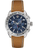 Buy Shop Versace Casual Chronograph Blue Dial Brown Leather Strap Watch for Men - VERG002-18 USA Online